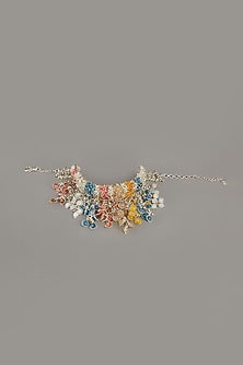 Gold Finish Mother Of Pearl Choker Necklace