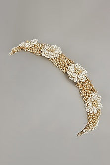 Gold Finish Pearls & Beads Maang Tikka