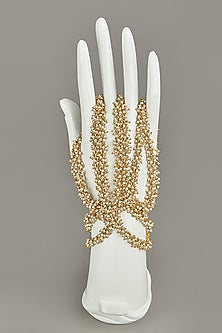 Gold Finish Pearls Hand Harness
