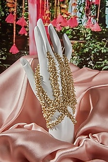 Gold Finish Pearls Hand Harness