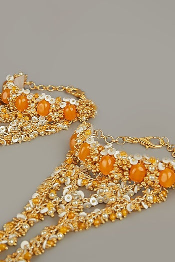 Gold Finish Pearls & Beads Bracelet