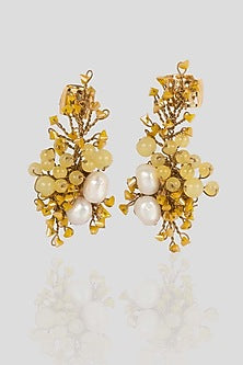Gold Finish Daffodil Dangler Earrings