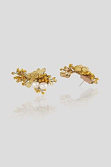 Gold Finish Daffodil Dangler Earrings