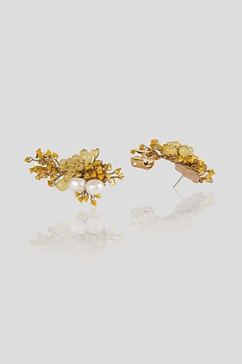 Gold Finish Daffodil Dangler Earrings