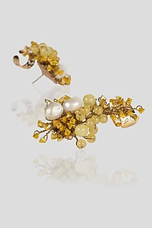 Gold Finish Daffodil Dangler Earrings