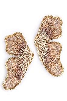 Pink Glass Beaded & Semi-Precious Stone Dangler Earrings