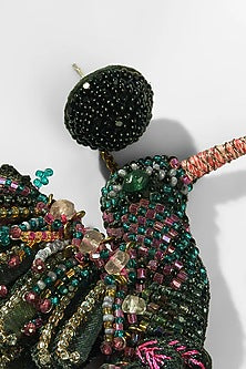 Multi-Colored Glass Beaded & Metallic Thread Dangler Earrings