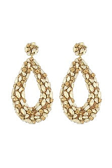 Gold Swarovski Crystal Dangler Earrings