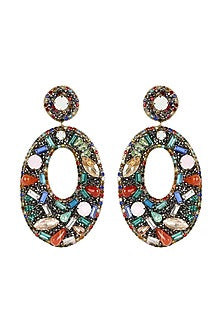 Multi-Colored Hand Embroidered Dangler Earrings
