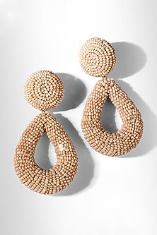 Champagne Glass Stone & Beaded Dangler Earrings