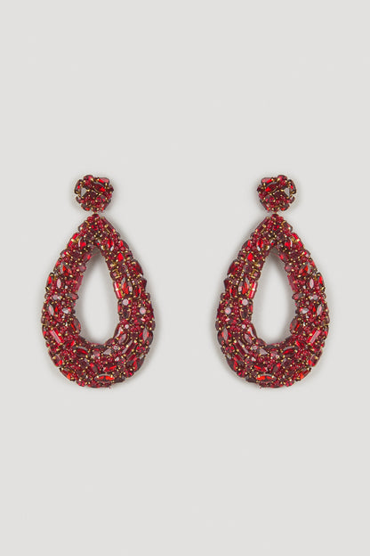 Maroon Swarovski Crystal Dangler Earrings