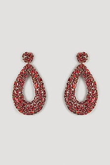 Maroon Swarovski Crystal Dangler Earrings
