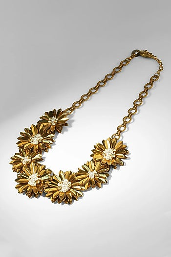Gold Glass Beaded Necklace