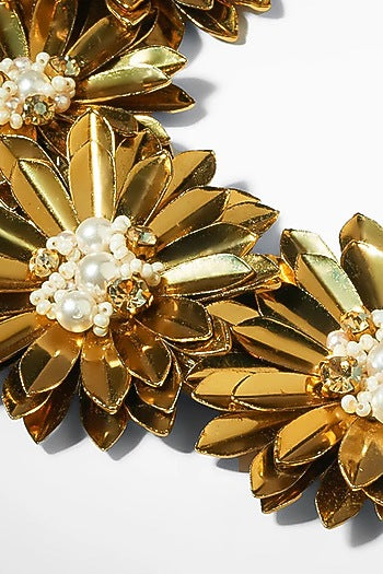 Gold Glass Beaded Necklace