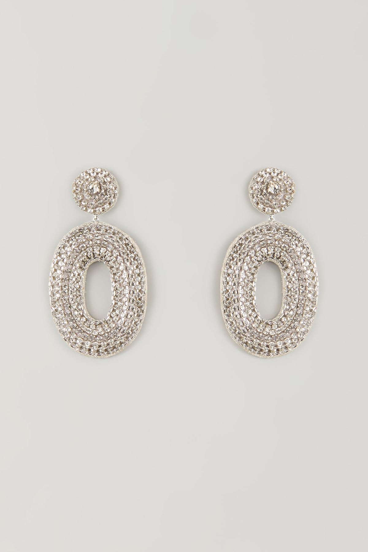Silver Glass Beaded Dangler Earrings