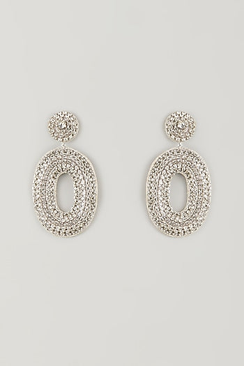 Silver Glass Beaded Dangler Earrings