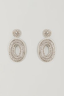 Silver Glass Beaded Dangler Earrings