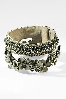 Gunmetal Glass Beaded Bracelet