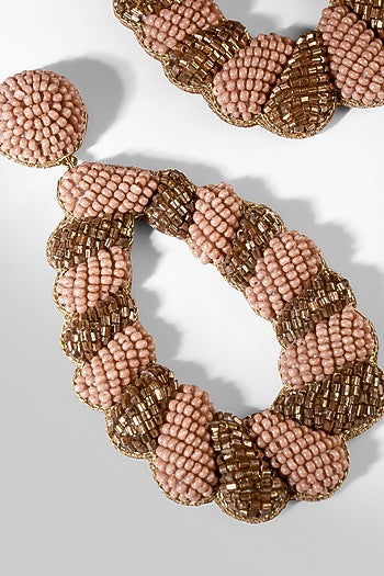 Pink Glass Beaded Dangler Earrings