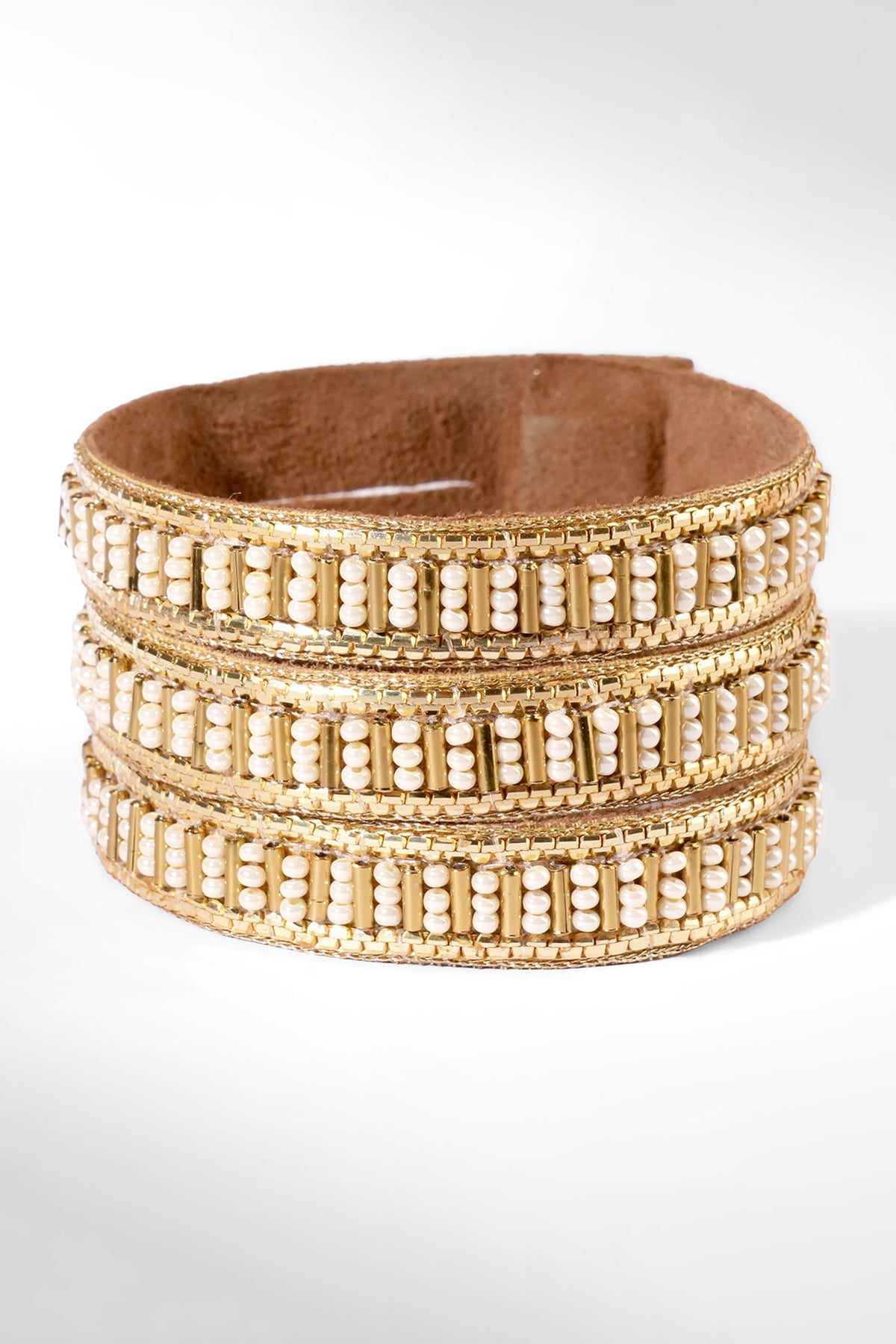 Ivory Glass Beaded Bracelet