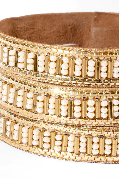 Ivory Glass Beaded Bracelet