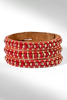 Red Glass Beaded Bracelet