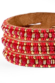 Red Glass Beaded Bracelet