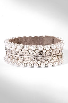 Silver Resin Pearl Bracelet