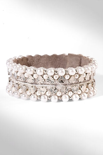Silver Resin Pearl Bracelet
