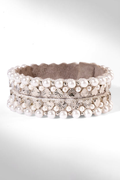 Silver Resin Pearl Bracelet