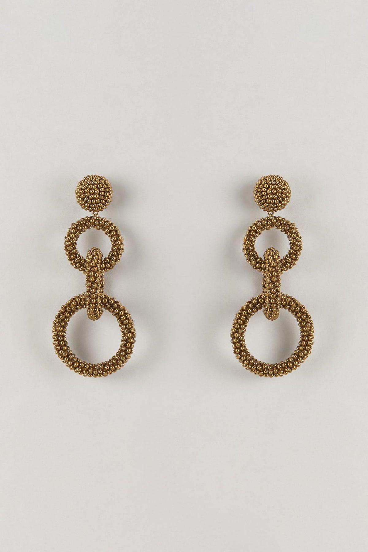 Gold Finish Gold Stone Dangler Earrings