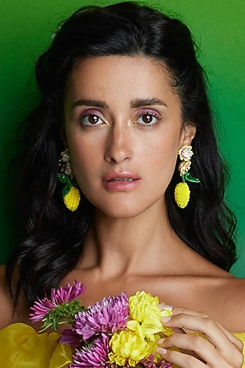 Multi-Colored Glass Beaded & Pearl Earrings