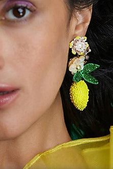 Multi-Colored Glass Beaded & Pearl Earrings