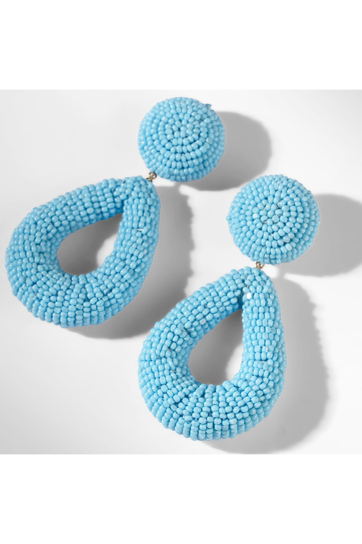 Turquoise Glass Beaded Dangler Earrings