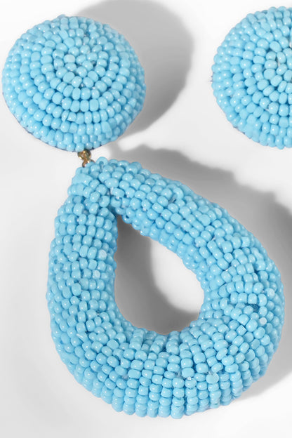 Turquoise Glass Beaded Dangler Earrings