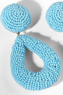Turquoise Glass Beaded Dangler Earrings