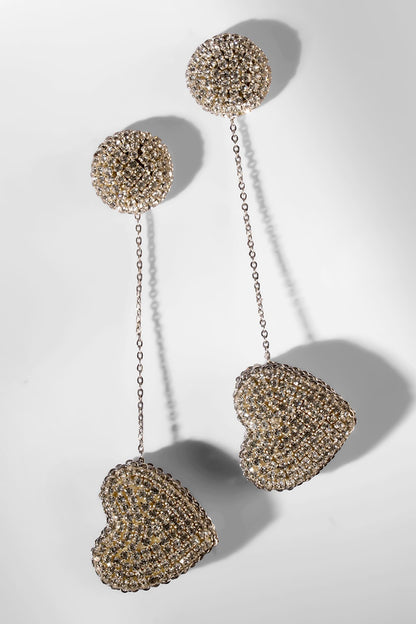 Silver Glass Crystal & Nylon Thread Dangler Earrings