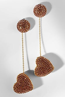 Pink Glass Crystal & Nylon Thread Dangler Earrings