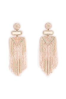 Blush Pink Bead & Crystal Dangler Earrings
