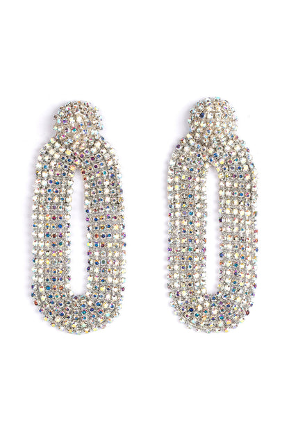 Multi-Colored Glass Bead & Crystal Dangler Earrings