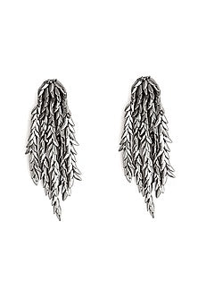 Gunmetal Glass Beaded Dangler Earrings
