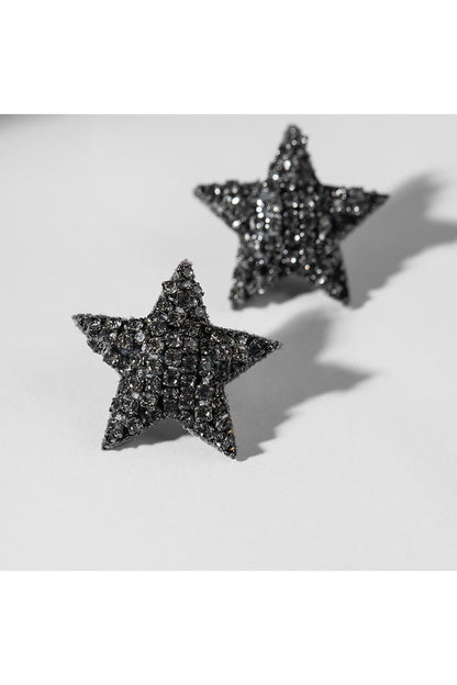 Silver Glass Beaded Stud Earrings