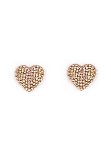 Pink Glass Beaded Stud Earrings