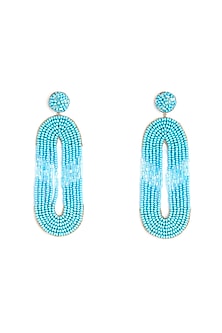 Blue Glass Beaded Dangler Earrings