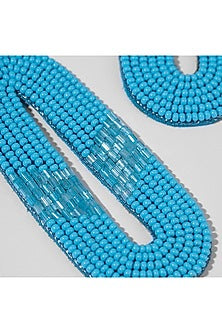 Blue Glass Beaded Dangler Earrings