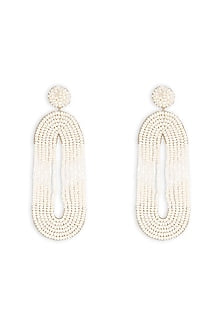 Ivory Glass Beaded Dangler Earrings