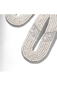 Ivory Glass Beaded Dangler Earrings