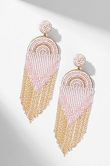 Blush Pink Glass Beaded Dangler Earrings