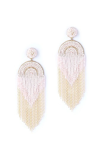 Blush Pink Glass Beaded Dangler Earrings