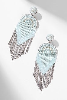 Blue Glass Beaded Dangler Earrings